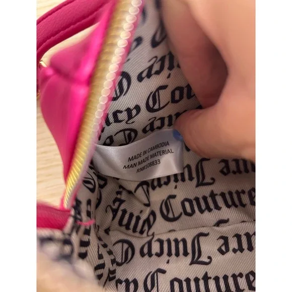 Juicy Couture Hot Pink Mini Satchel Crossbody Purse Y2K bimbocore barbie - Picture 5 of 6